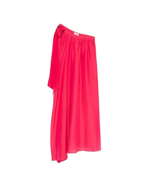 Psophia Pink One-Shoulder Bow-Detail Dress
