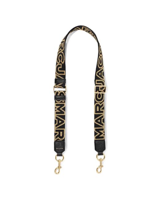 Marc Jacobs White The Thin Outline Logo Webbing Bag Strap