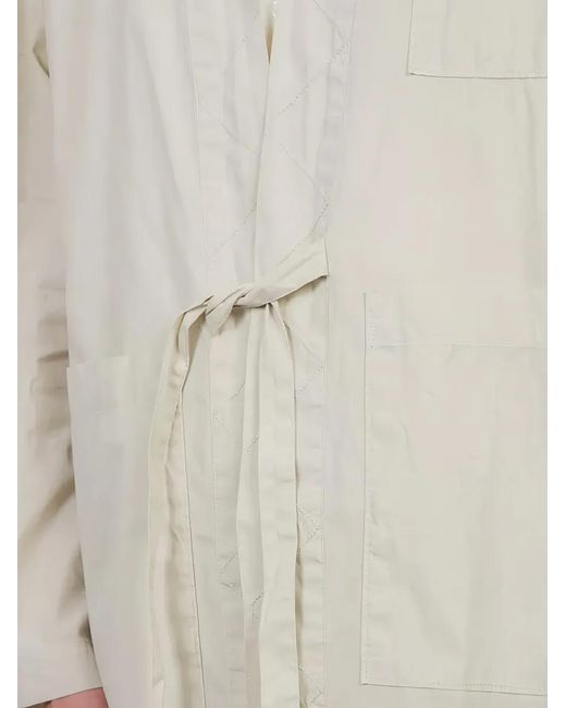 Universal Works White Tie-Front Jacket for men