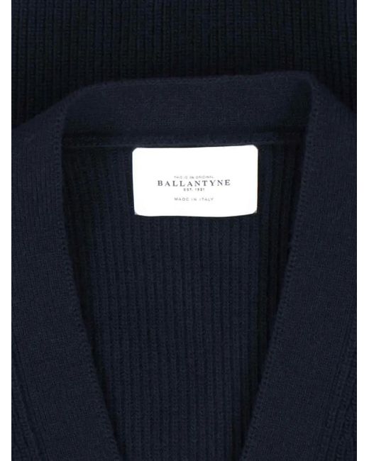 Ballantyne Blue Cashmere Cardigan for men
