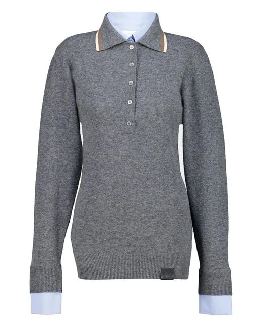 Stella McCartney Gray Melange Polo Top