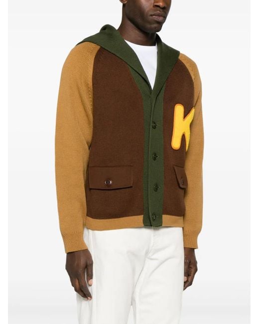 Cardigan Con Design Color-Block di KENZO in Brown da Uomo