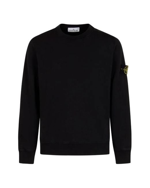 Stone Island Black Sweatshirt With Appliqué for men