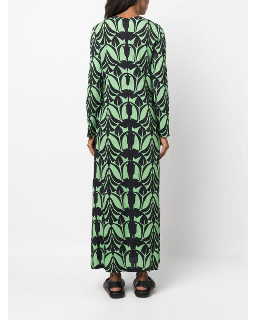 LaDoubleJ Maxi-jurk Met Abstract Patroon in het Green
