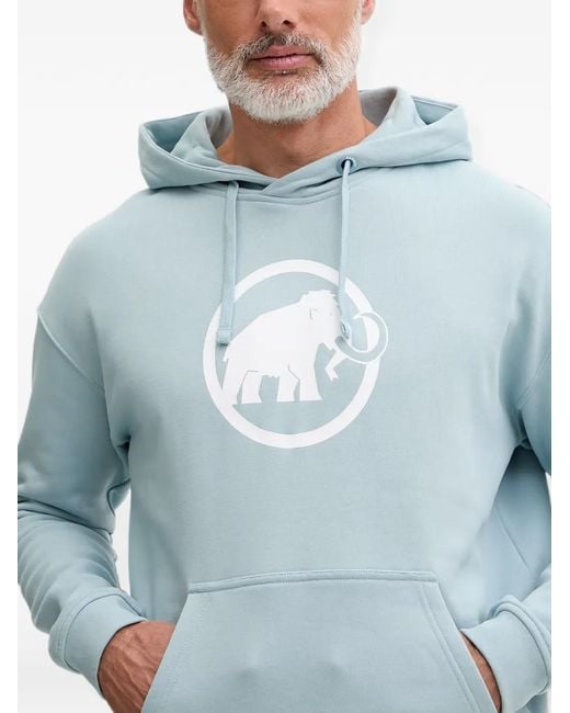 Mammut Blue Logo-Print Drawstring Hoodie for men