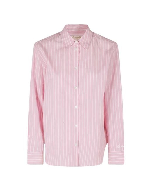 Mc2 Saint Barth Pink Meredith Vertical-Stripes Shirt