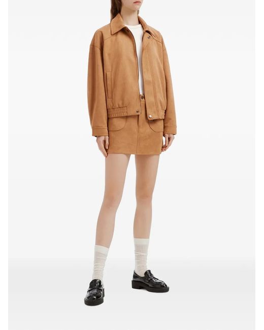 B+ AB Brown Elasticated-Hem Jacket