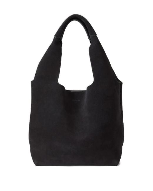 Bolso shopper de ante con asas en el tope Veronica Beard de color Black