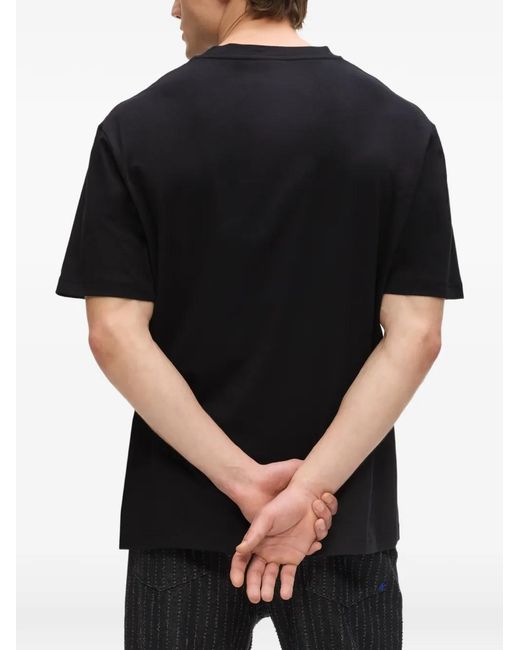 Karl Lagerfeld Black Graphic Cotton T-Shirt for men