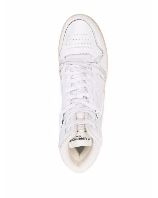 Philippe Model White High-Top Leather Sneakers
