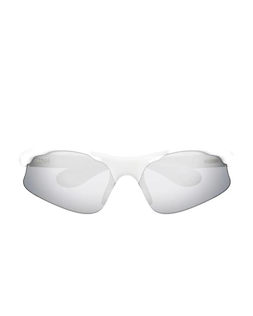 Gucci White Lunettes De Soleil À Monture Géométrique