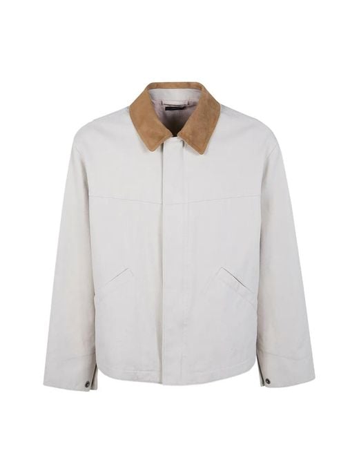 Tom Ford White Suede-Collar Shirt Jacket for men