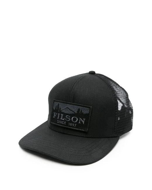 Filson Black Logo-Patch Trucker Caps for men