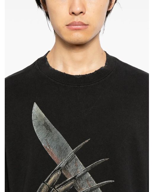 WARMAN Black Printed T-Shirt for men