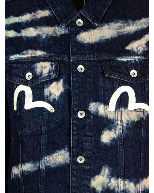 Evisu Blue Veste En Jean À Boutonnière for men