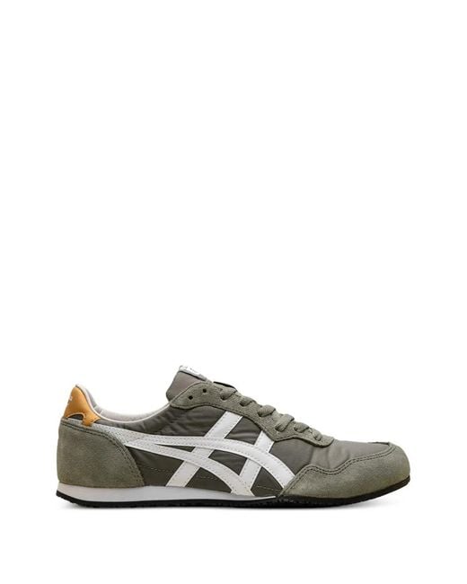 Onitsuka Tiger Green Serrano Suede-Panel Sneakers