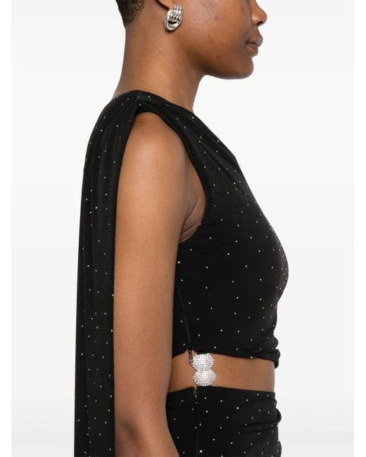 Nissa Black One-Shoulder Dress