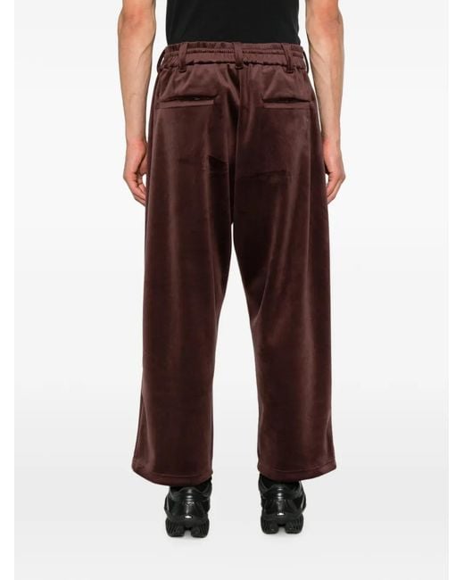 Y-3 Purple Velvet Drawstring Track Pants
