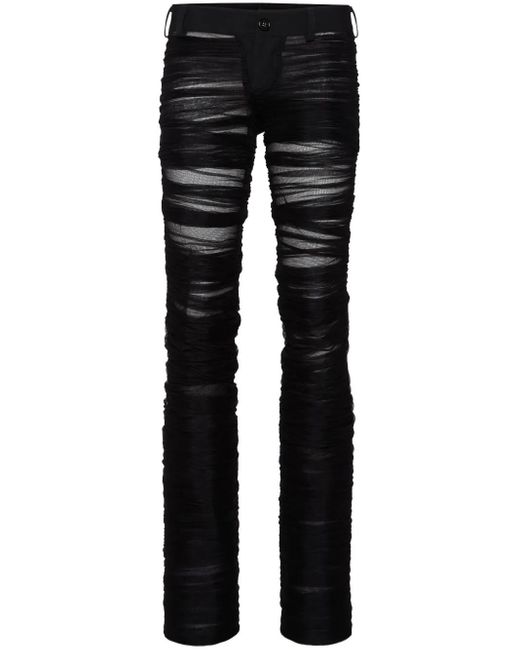 DSquared² Black Semi-Sheer Trousers