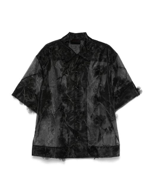 Camicia Trasparente di Simone Rocha in Black da Uomo