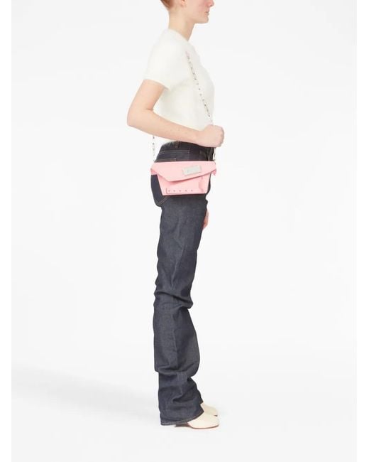 Maison Margiela Pink Snatched Leather Clutch Bag for men