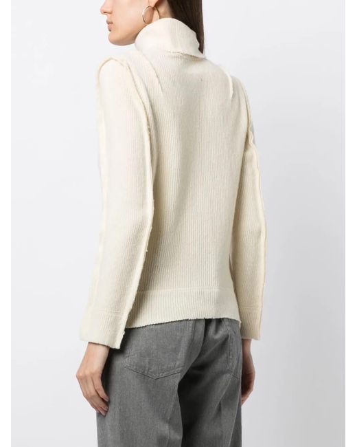 R13 White Roll-Neck Ribbed-Knit Jumper