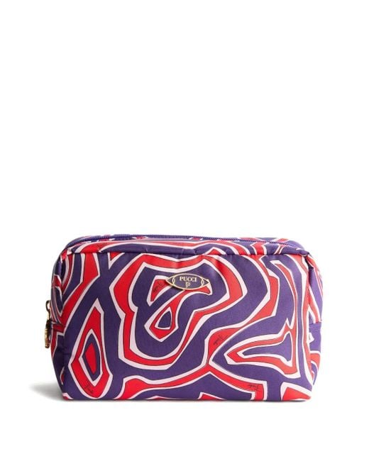 Emilio Pucci Red Labirinto-Print Beauty Case