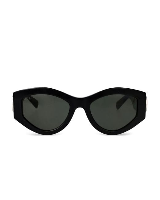 Gucci Black Geometric-Frame Sunglasses