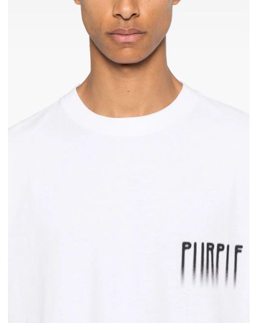 T-Shirt Con Logo di Purple Brand in White da Uomo