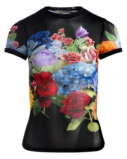 Alice + Olivia Black Tess T-Shirt