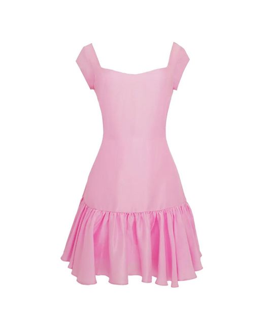 Azeeza Pink Arti Raw Silk Mini Dress