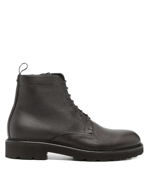Canali Black Lace-Up Boots for men