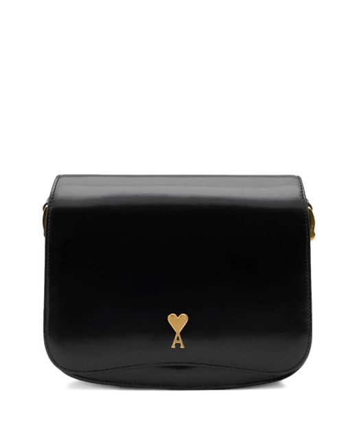 AMI Black Schultertasche mit Herzmotiv