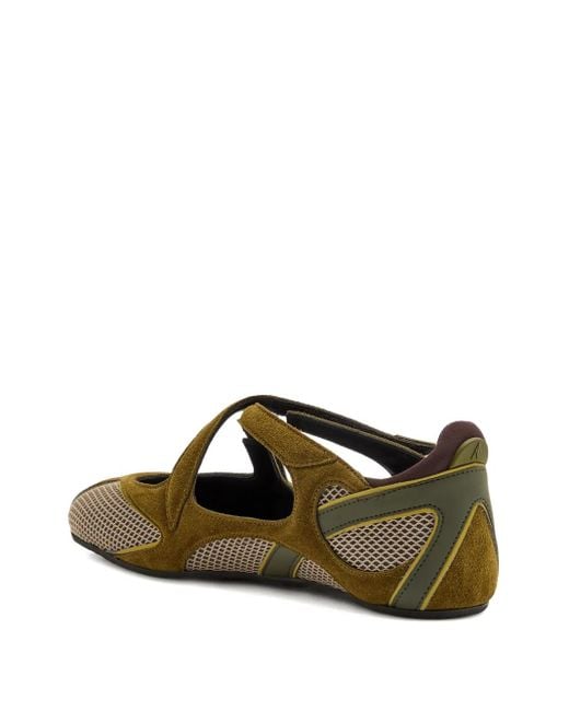 The Attico Brown Floor 01 Cross-Strap Ballet Flats