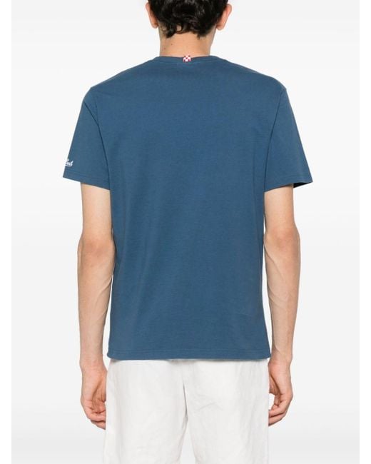 Camiseta Portofino bordada Mc2 Saint Barth de hombre de color Blue