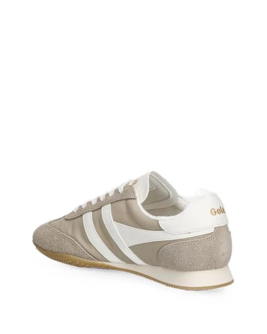 Gola White Sprinter Suede-Panelled Sneakers