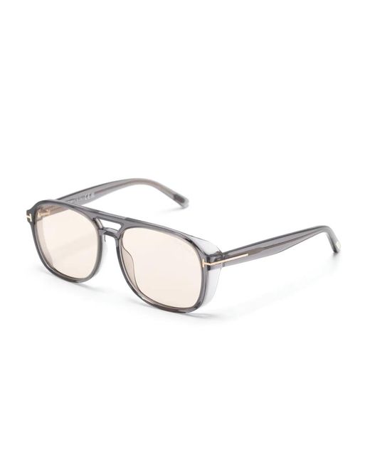 Tom Ford Natural Pilot-Frame Tinted-Lenses Sunglasses for men