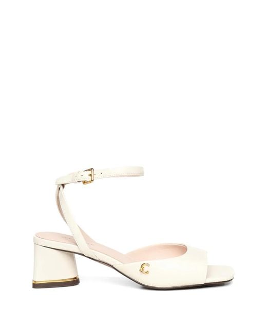 Coccinelle White C-Everyday Buckled Leather Sandals