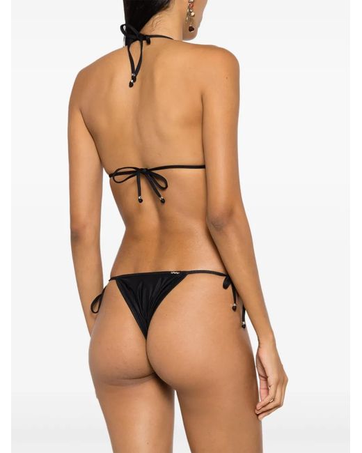Bikini Triangular Con Aberturas Amir Slama de color Black