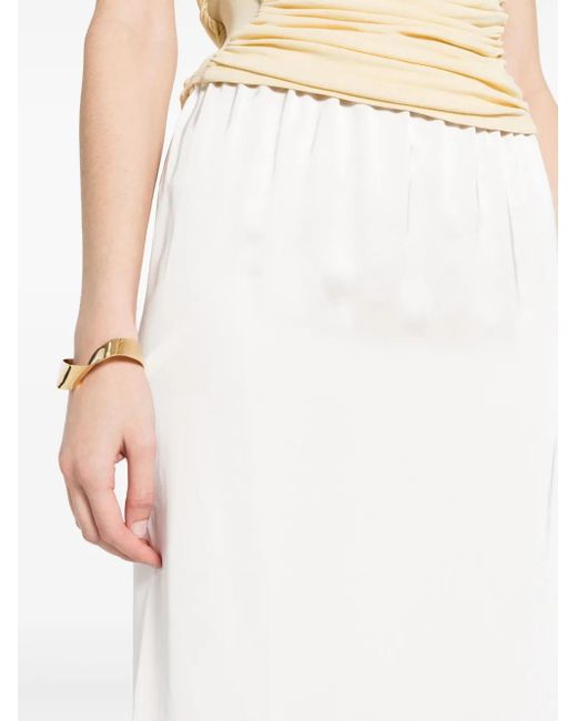 Fabiana Filippi White Duchess-Satin Maxi Skirt