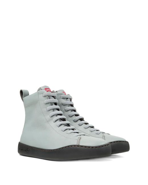 Camper Gray Peu Touring Lace-Up Leather Sneakers