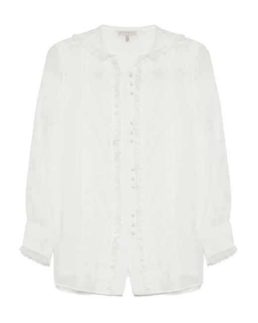 Shiatzy Chen Organza Kanten Blouse in het White