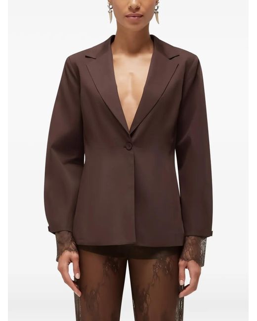 Blugirl Blumarine Brown Lace-Trim Blazer