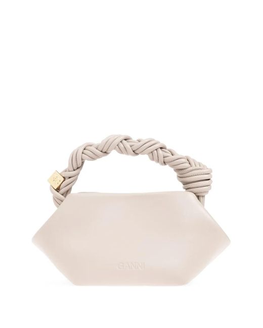 Ganni Natural Mini Bou Tote Bag