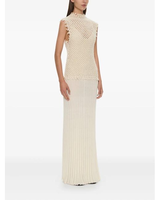 Christopher Esber White Lattice Knit Tank Maxi Dress