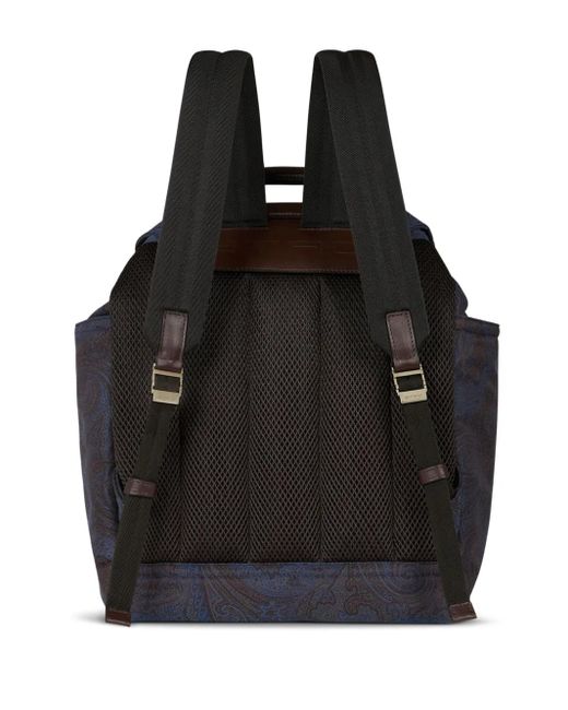 Etro Blue Pegaso-Motif Backpack for men