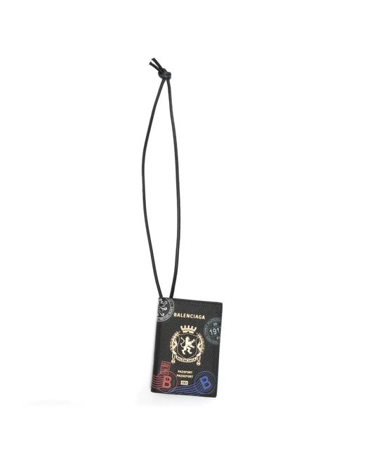 Balenciaga White Passport Card Holder Charm for men