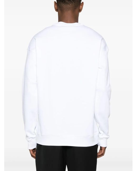 Moschino White Teddy Bear Logo-Print Sweatshirt for men