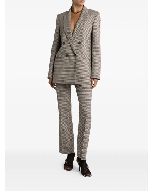 Etro Gray Blazer Croisé À Carreaux Vichy