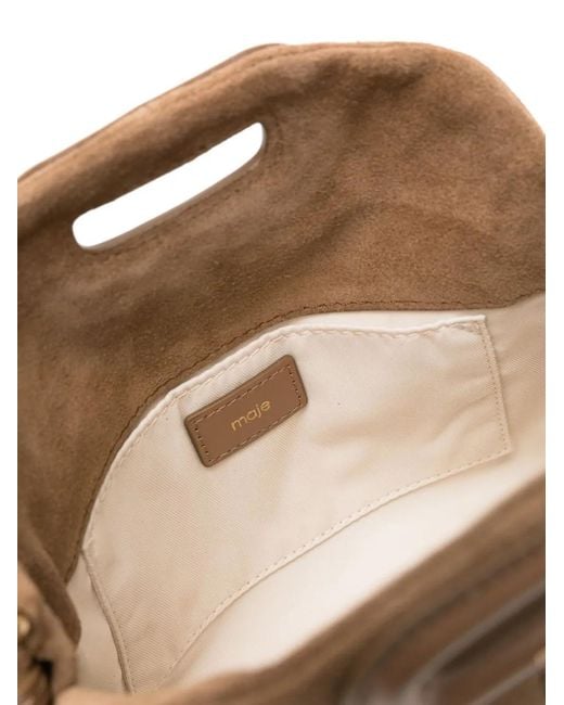 Maje Natural Mini Miss M Suede Bag